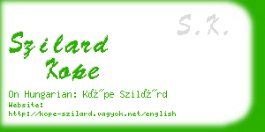 szilard kope business card